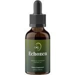 Echozen Review supplement bottle for hearing support, tinnitus relief, and ear health